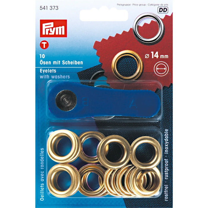 *-- PRESALE--* Eyelets with washers 14 mm gold with tools 10pc