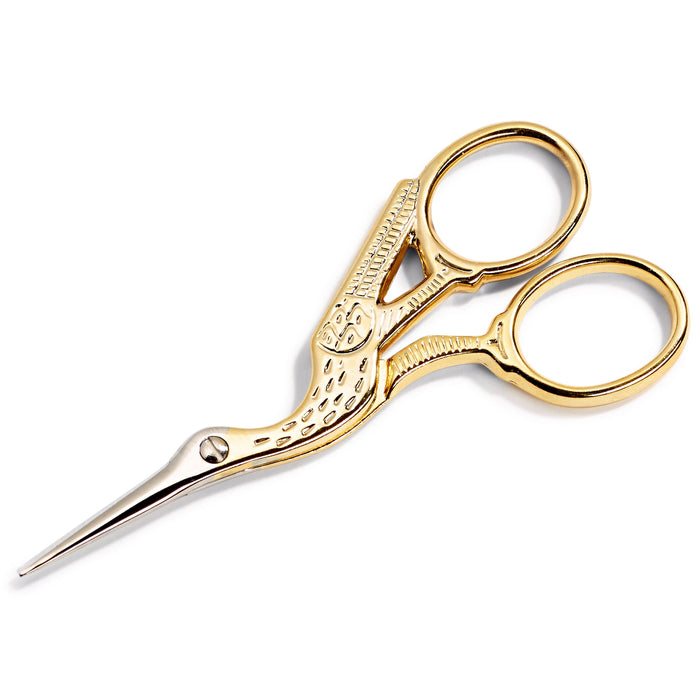 Embroidery Scissors Stork 9Cm Gold-Plate