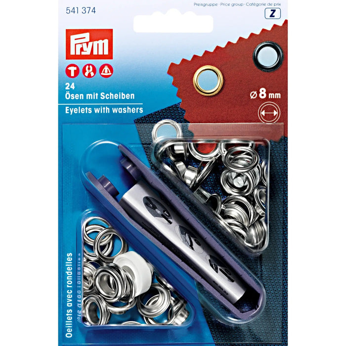 *-- PRESALE--* Eyelets with washers 8 mm silver with tools 24pc