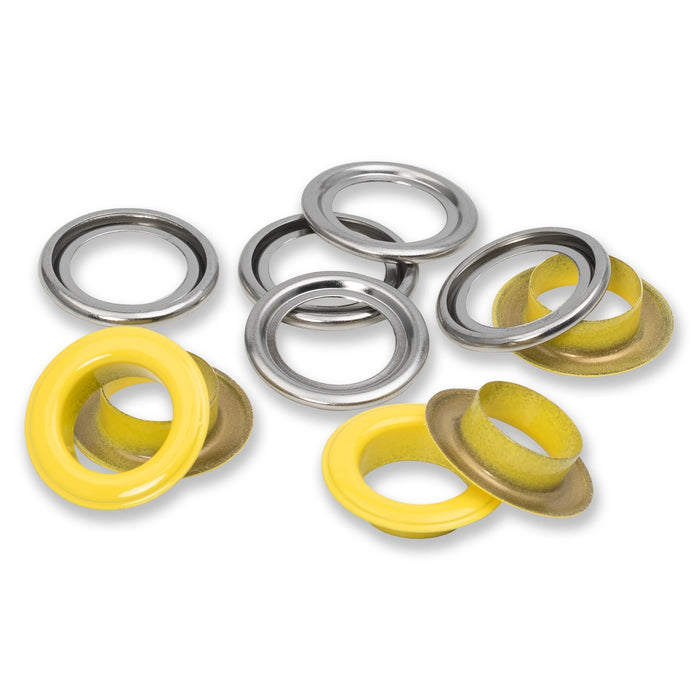 *-- PRESALE--* Eyelets with washers 14 mm yellow 15pc