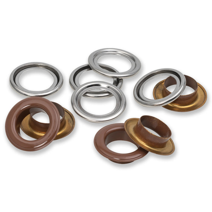 *-- PRESALE--* Eyelets with washers 14 mm d.brown 15pc