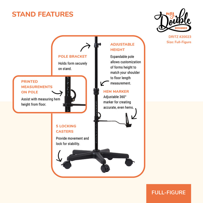 My Double Designer Adjustable Dress Form, Full-Figure