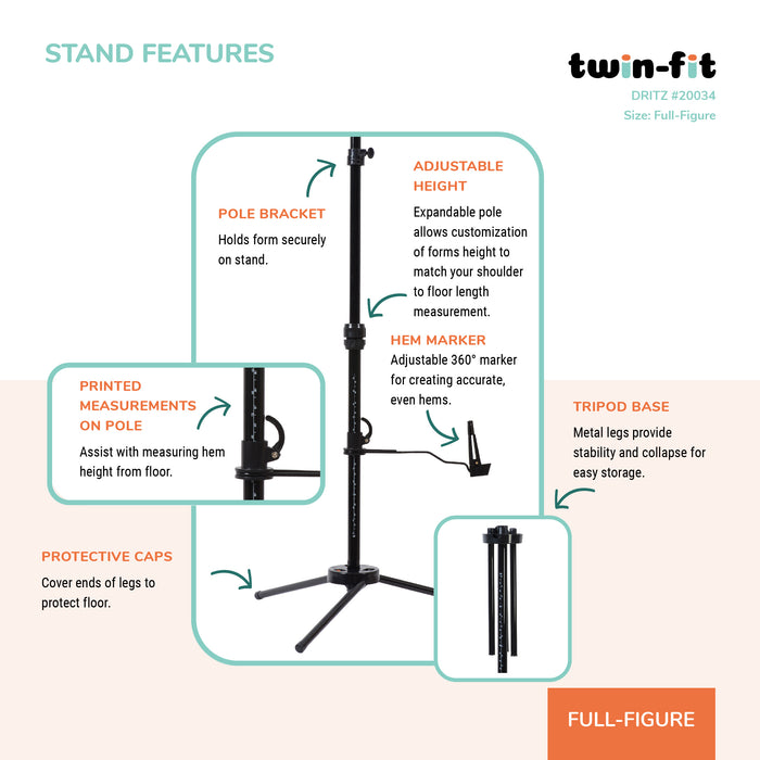 Twin-Fit Adjustable Dress Form, Full-Figure