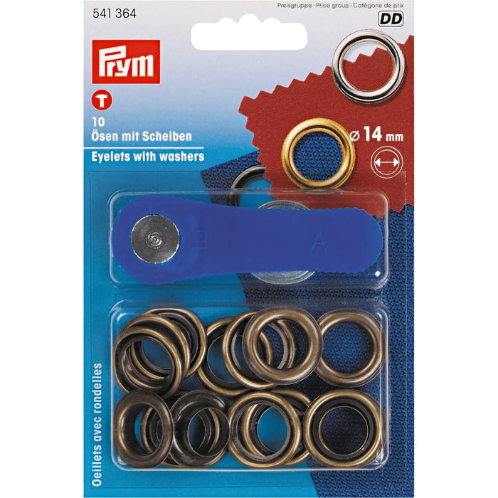 *-- PRESALE--* Eyelets with washers 14 mm antique brass with tools 10pc