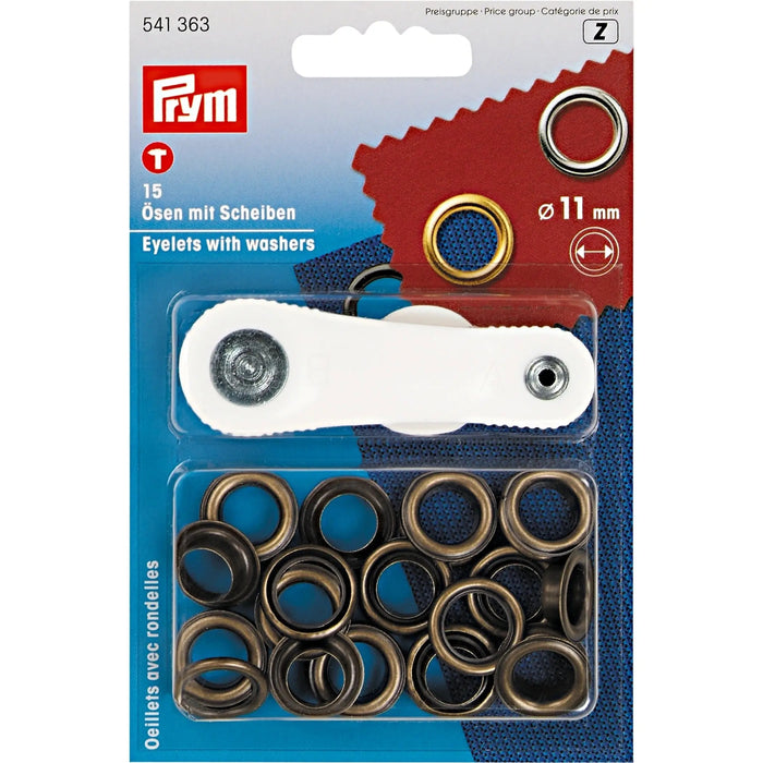 *-- PRESALE--* Eyelets with washers 11 mm antique brass with tools 15pc