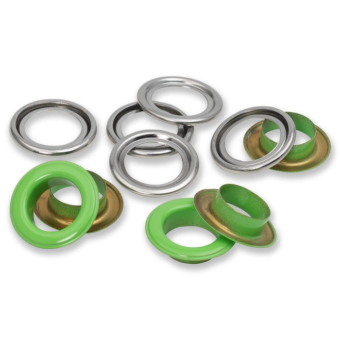 *-- PRESALE--* Eyelets with washers 14 mm light green 15pc