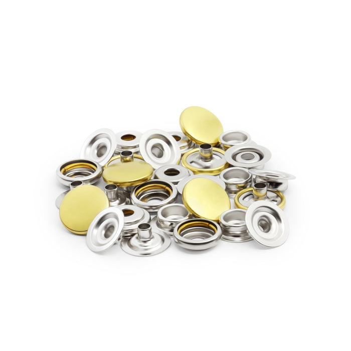 5/8" Heavy Duty Snaps, 7 Sets, Gold