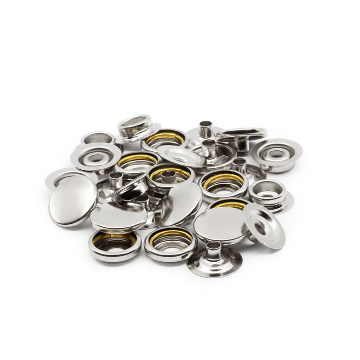 5/8" Heavy Duty Snaps, 7 Sets, Nickel