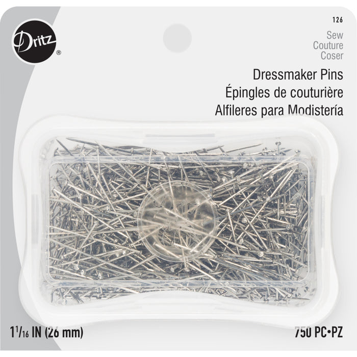 1-1/16" Dressmaker Pins, Nickel, 750 pc