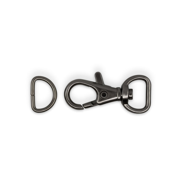 1/2" Small Swivel Hook & D-Ring, Gunmetal