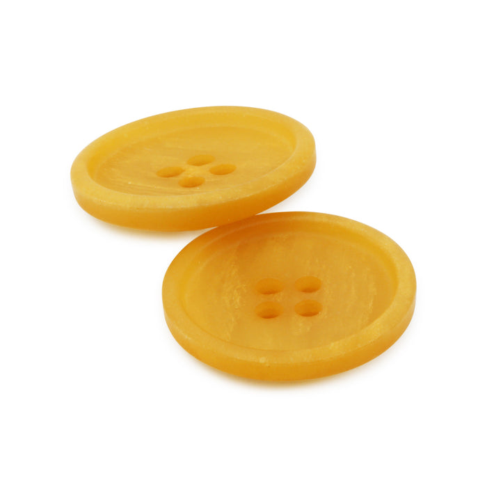 Recycled Paper Round Button, 23mm, Mustard, 2 pc