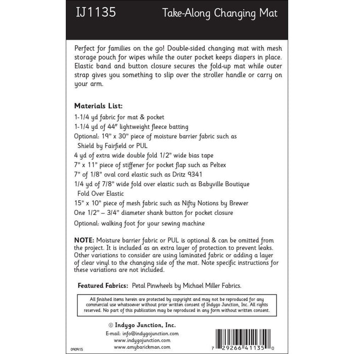 Take-Along Diaper Changing Mat Pattern, Shippable