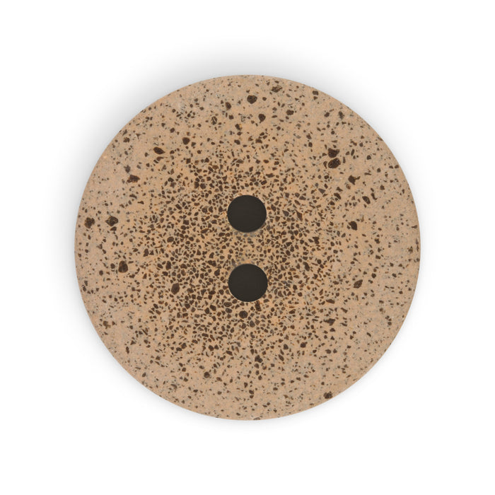 Recycled Coffee Round Button, 34mm, Medium Brown