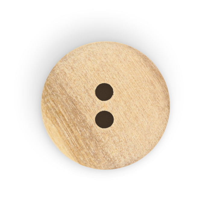 Sustainable Wood Round Button, 15mm, Beige, 4 pc