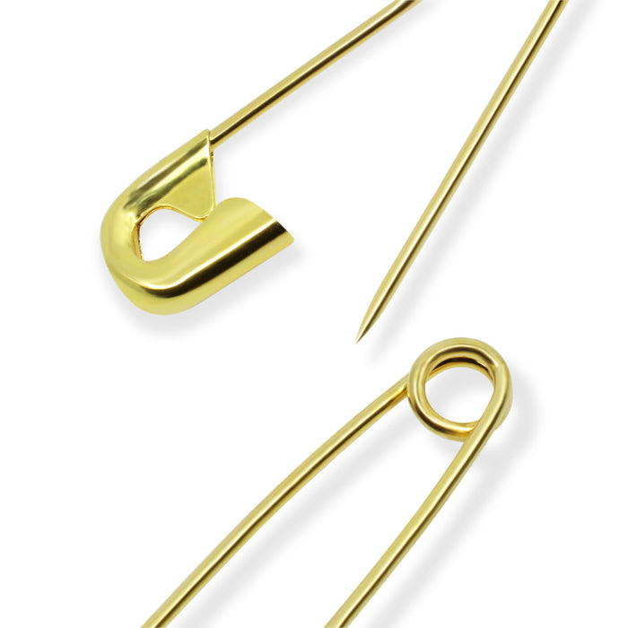 1-1/2" Quilters Brass Safety Pins, Brass, 35 pc