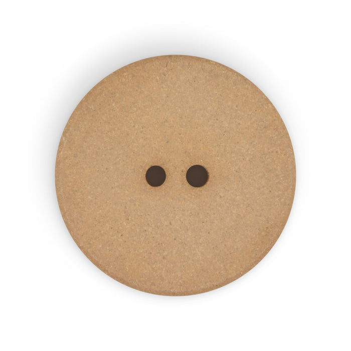 Recycled Hemp Round Floral Button, 28mm, Light Brown