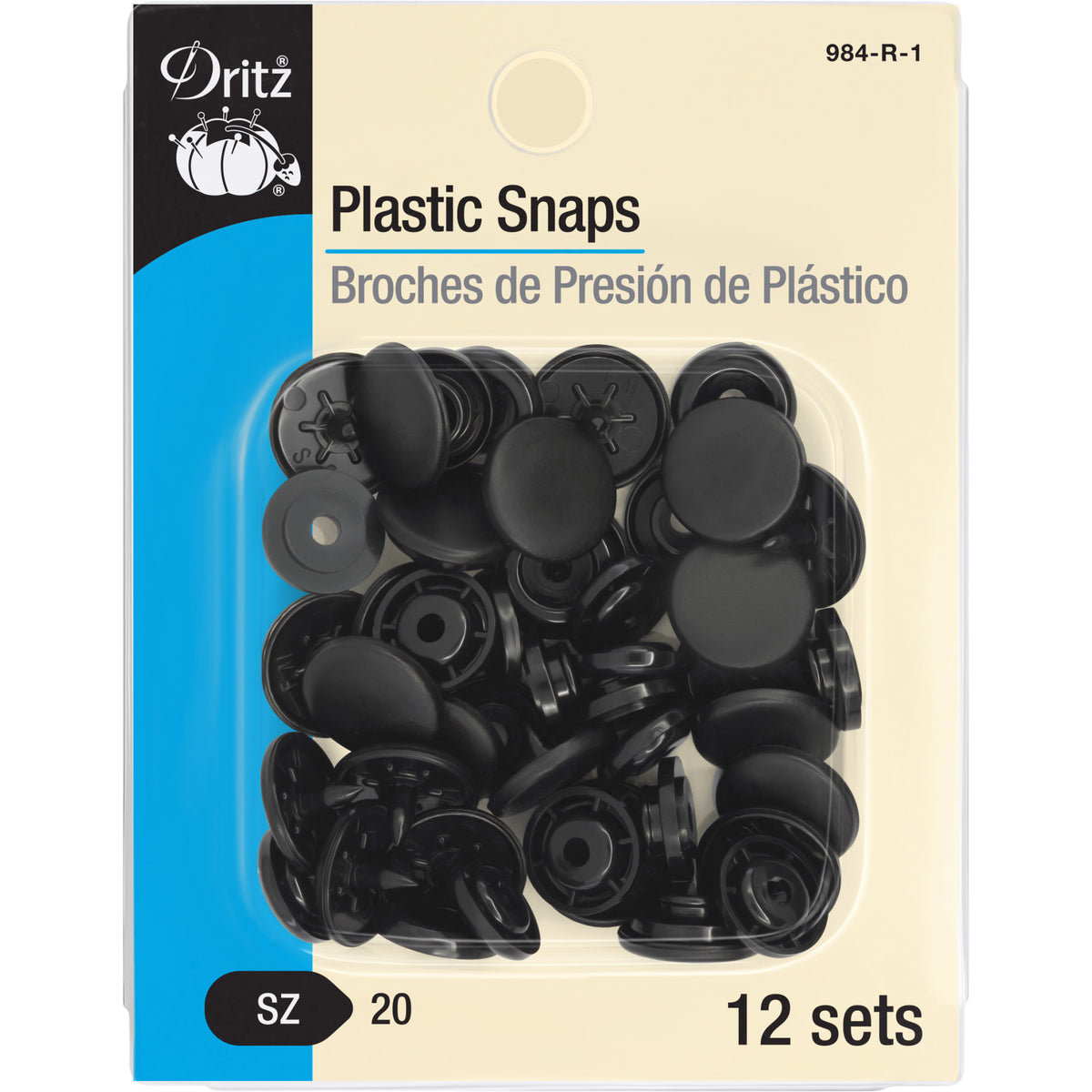 Dritz Plastic Color Star Snaps, 12 Sets, White