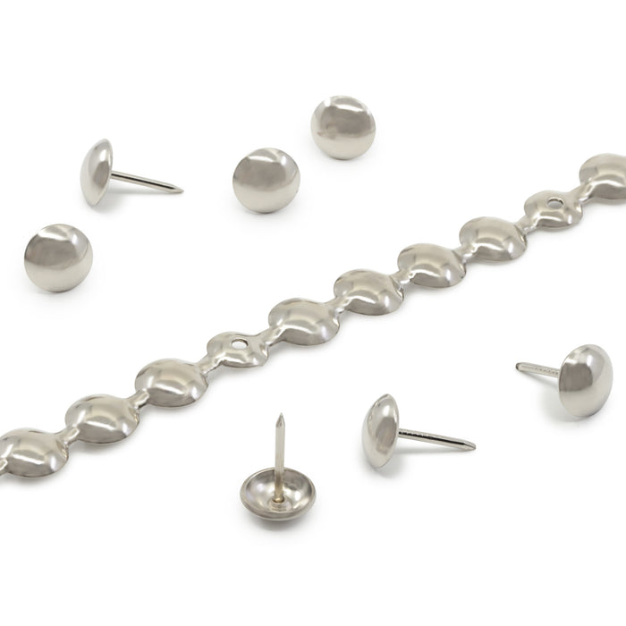 7/16" Decorative Nailhead Trim, Nickel, 75 pc