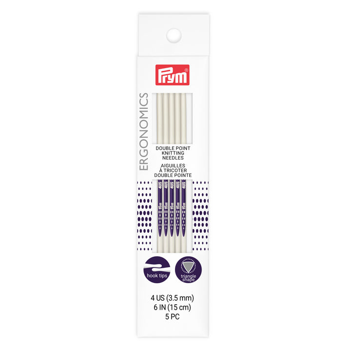 Prym Double-Point Ergonomic KnittingPins/Needles (Set of 5) 3mm x 20cm  Length, Metal, Multi-Colour, 22 x 4 x 1 cm