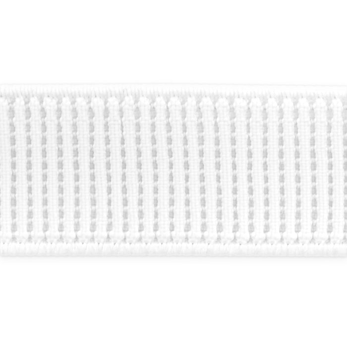 3/4" Ribbed Non-Roll Elastic, White, 1 yd