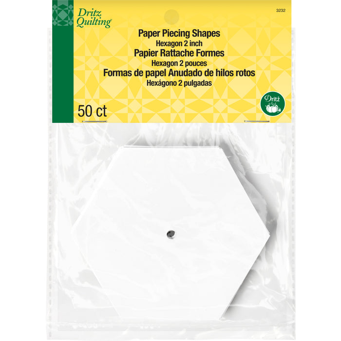 2" Hexagon Paper Piecing Shapes, 50 pc