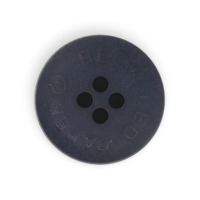 Recycled Paper Round Button, 18mm, Dark Blue, 3 pc