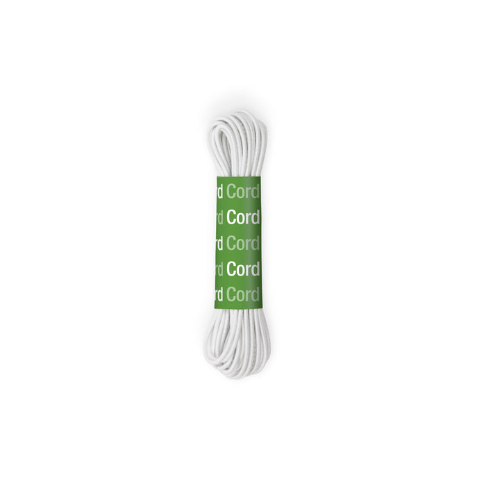 Round Cord Elastic, White, 5 yd