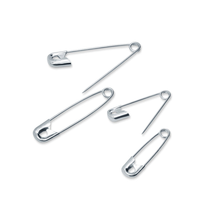 Safety Pins, Assorted Sizes, Nickel, 10 pc