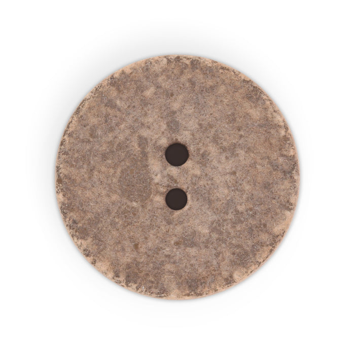 Recycled Cotton Round Button, 23mm, Medium Brown, 2 pc