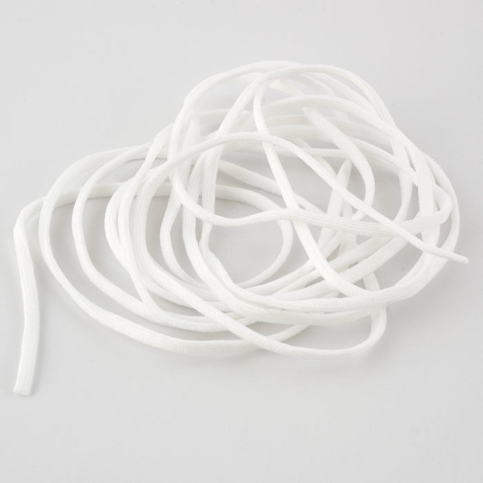 4mm Face Mask Elastic, White, 3 yd