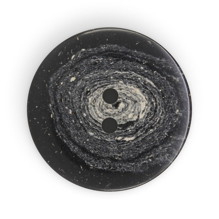 Recycled Hemp Round Button, 25mm, Black, 2 pc