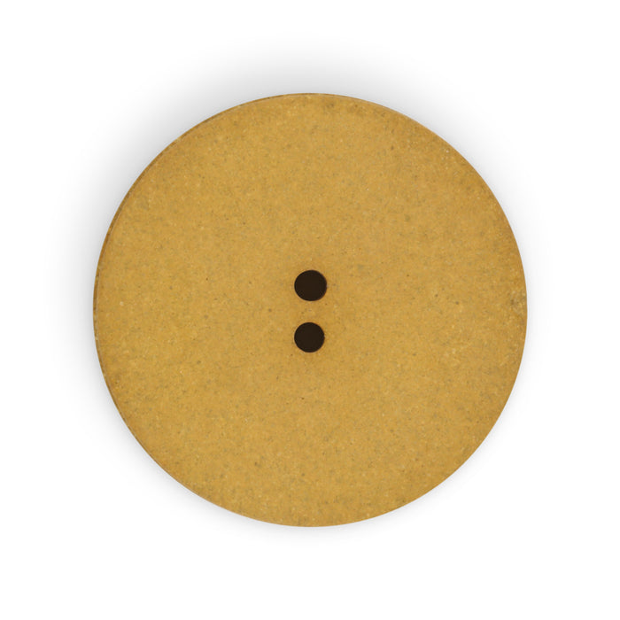 Recycled Hemp Geometric Round Button, 28mm, Mustard