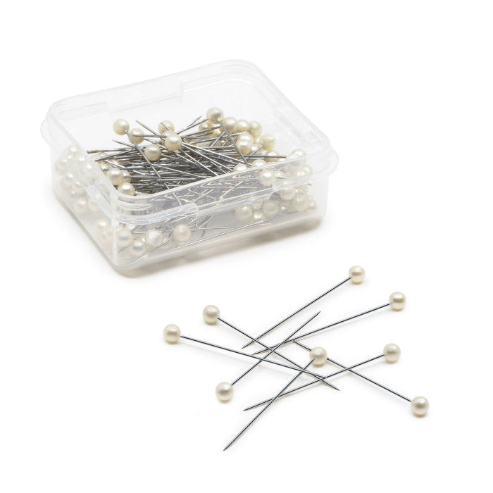 1-1/2" Long Pearlized Pins, White, 100 pc