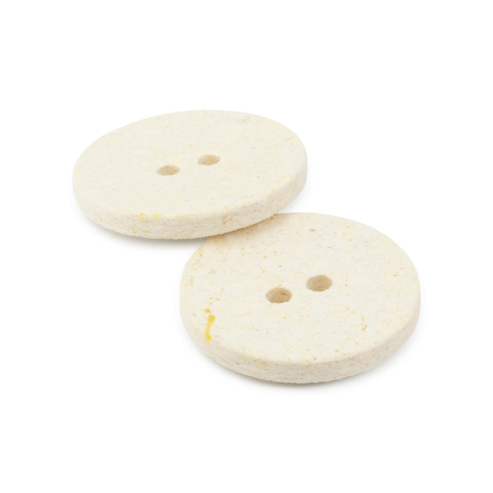 Recycled Cotton Round Button, 23mm, Natural, 2 pc