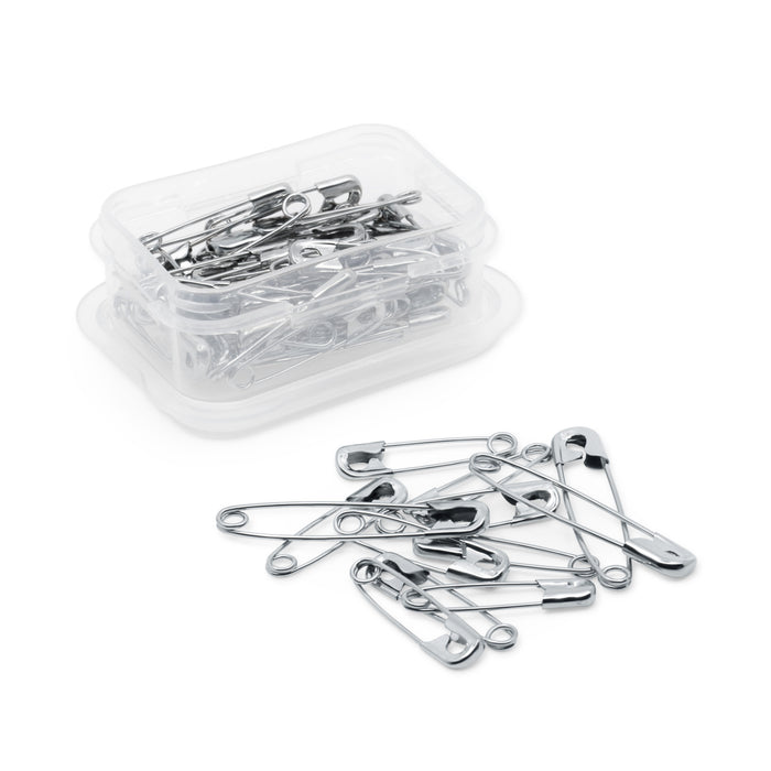 Safety Pins, Assorted Sizes, Nickel, 50 pc