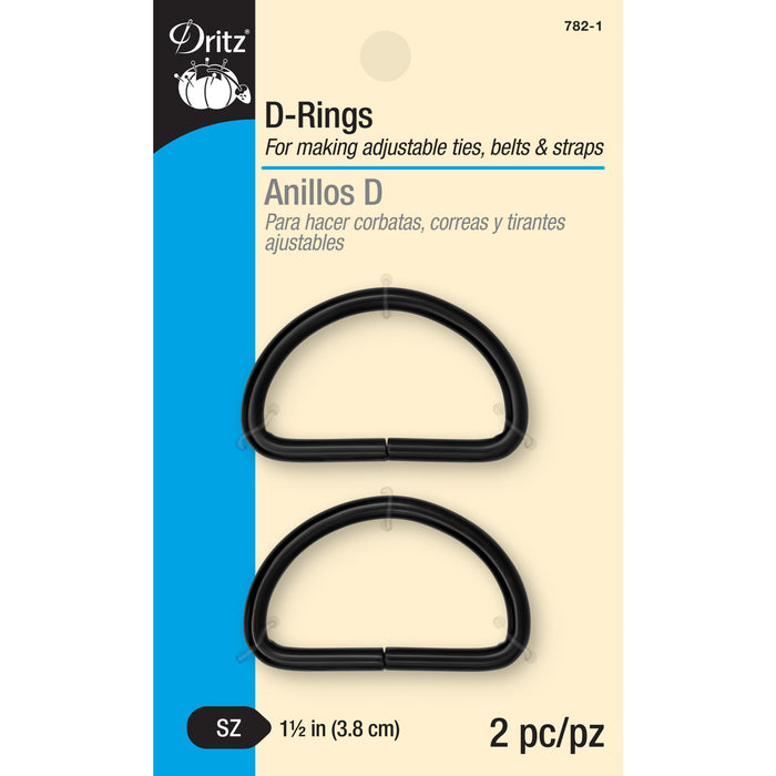 1-1/2" D-Rings, Black, 2 pc