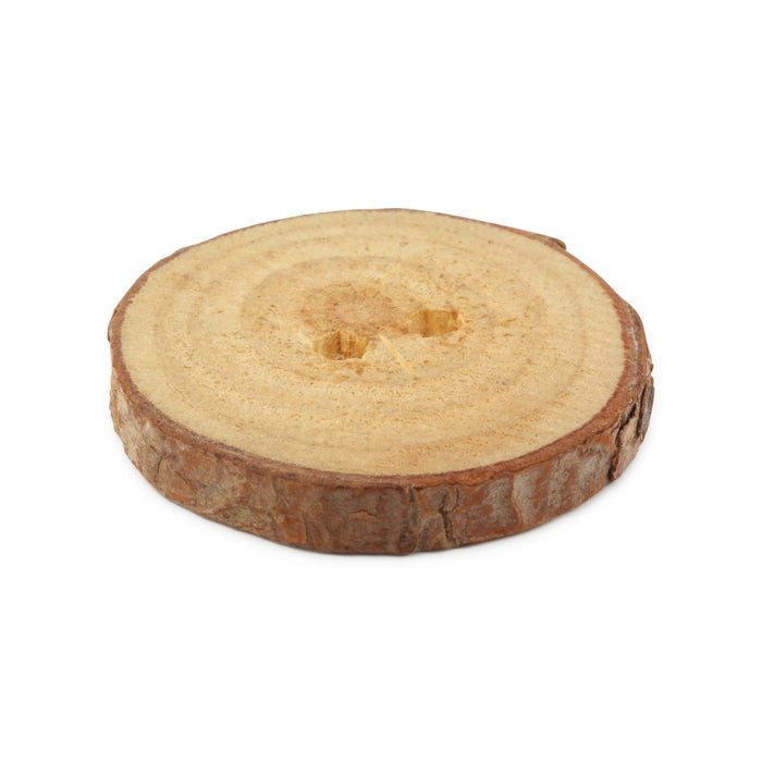 Sustainable Wood Grain Round Button, 30mm, Light Brown