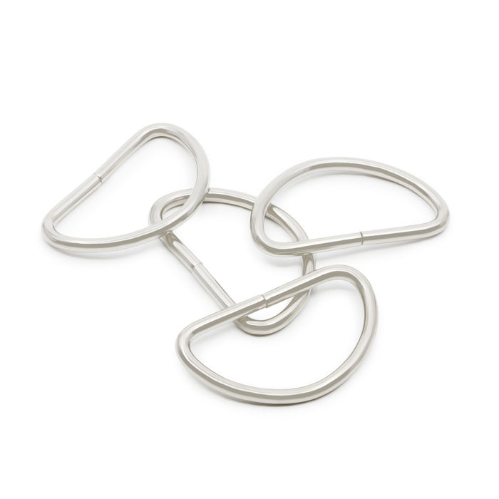 1-1/4" D-Rings, Nickel, 4 pc