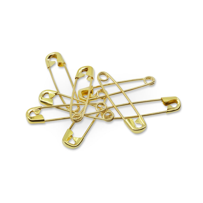 7/8" Safety Pins, Gilt, 15 pc