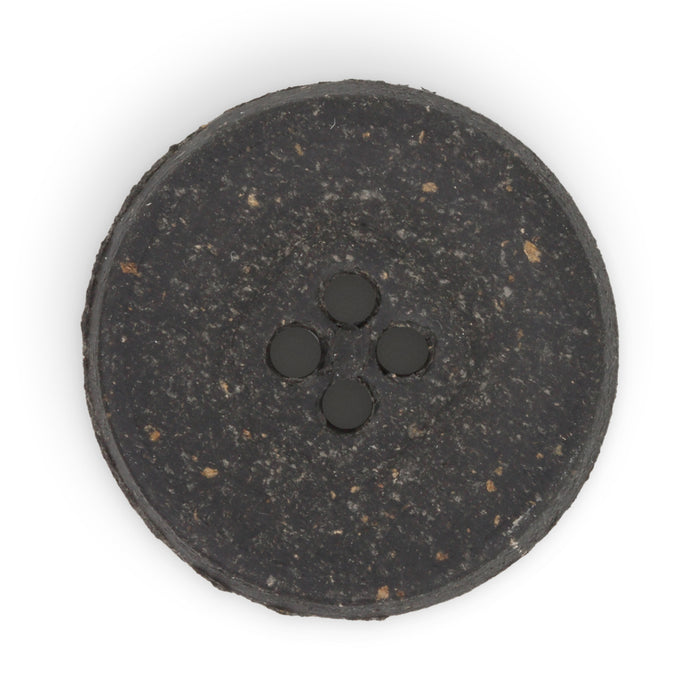 Recycled Leather Round Button, 25mm, Black