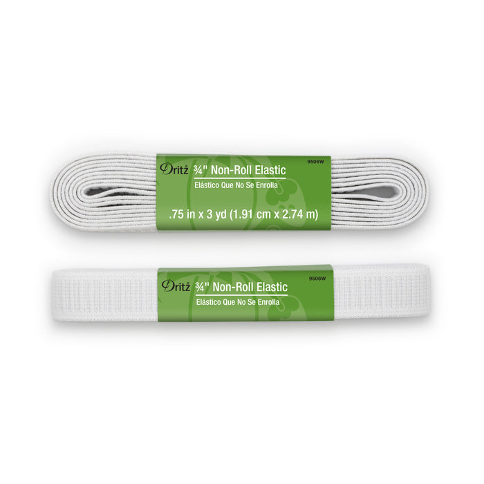 3/4" Non-Roll Elastic, White, 3 yd