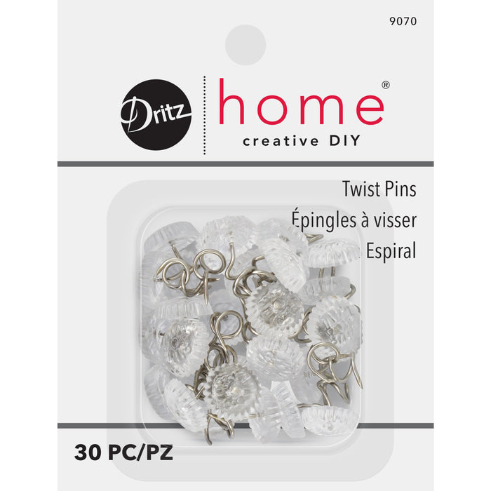 Twist Pins, Clear, 30 pc