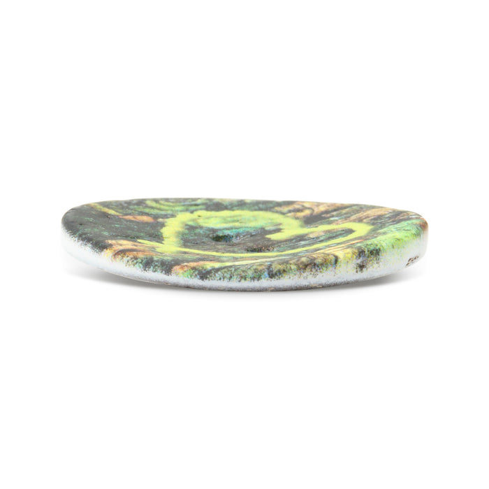 Sustainable Coconut Round Heart Button, 30mm, Light Green