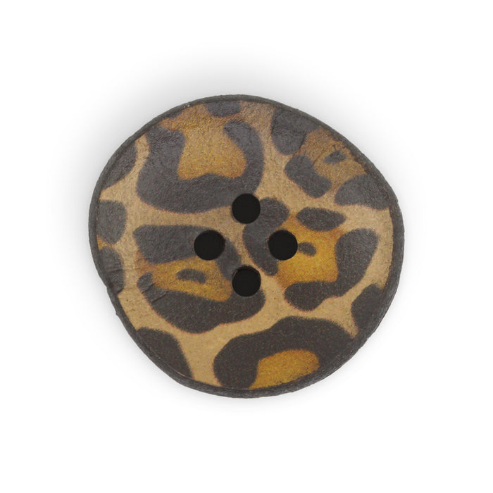 Recycled Printed Leather Button, 23mm, 2 pc