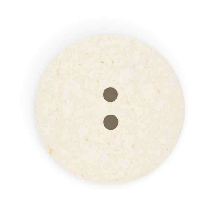 Recycled Cotton Round Button, 23mm, Natural, 2 pc