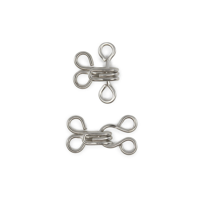 Hooks & Eyes, 14 pc, Nickel, Size 1