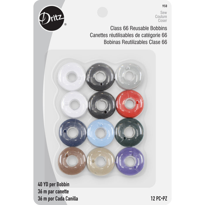 Class 66 Reusable Bobbins, Assorted, 12 pc