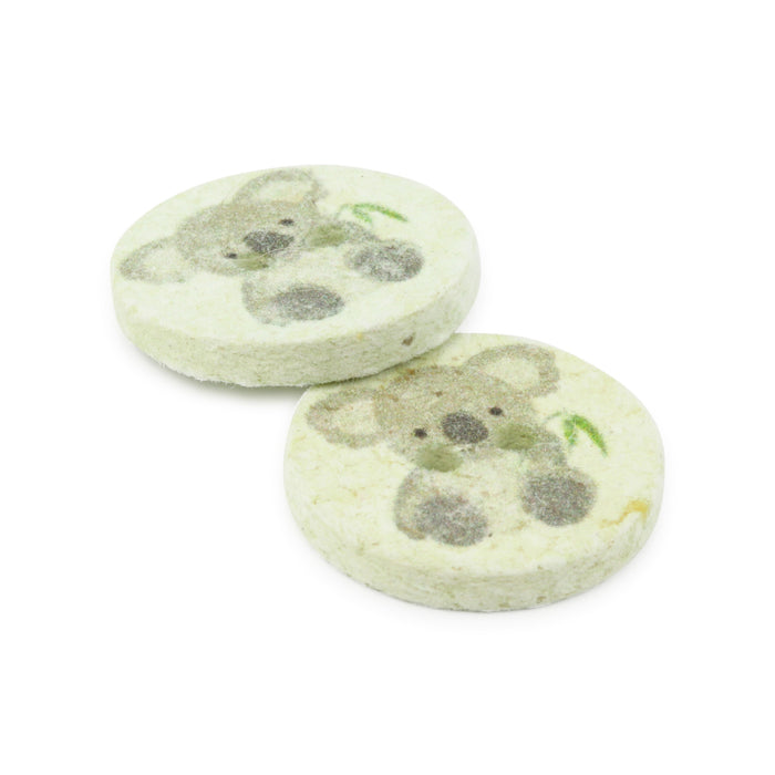 Recycled Cotton Koala Button, 18mm, Light Green, 3 pc