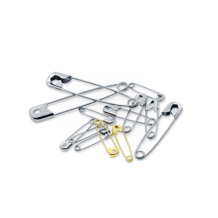 Safety Pins & Storage Box, Assorted Sizes, 100 pc