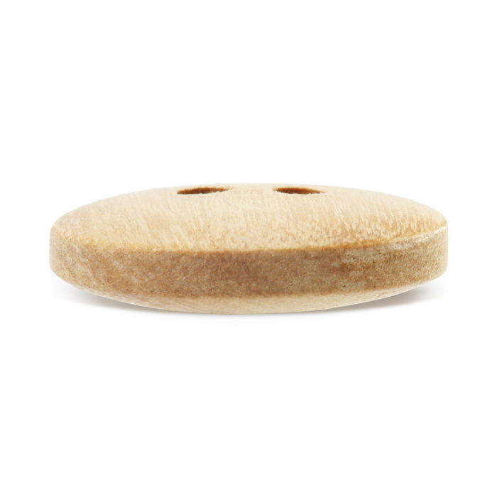 Sustainable Wood Round Button, 15mm, Beige, 4 pc